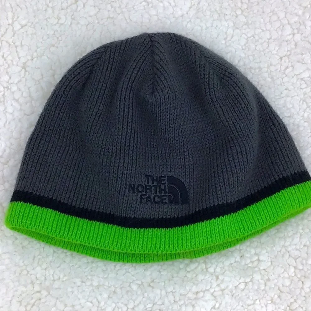 The North Face Black and Green Knit Hat